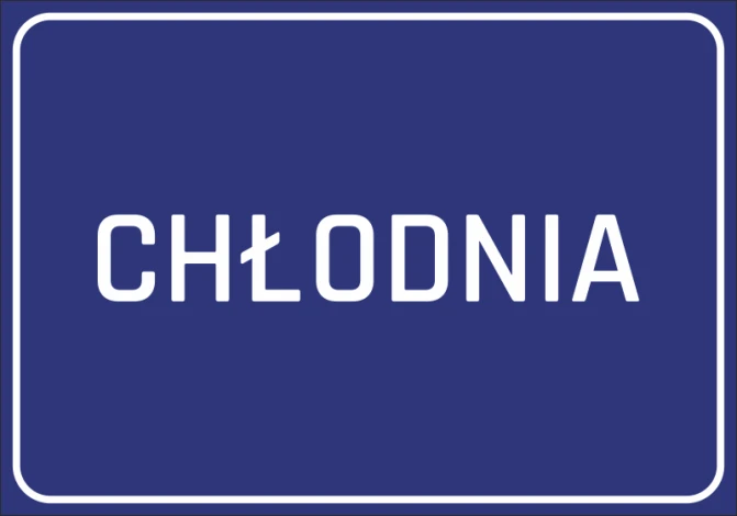 Refrigerator Sticker - Graphic design. Blue background with white text "REFRIGERATOR" in simple letters.