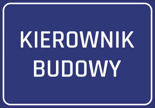 Construction Manager Sticker - Rectangular design with white text on a blue background.