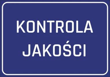 Quality Control Sticker - Graphic design. Blue background with white text "QUALITY CONTROL".