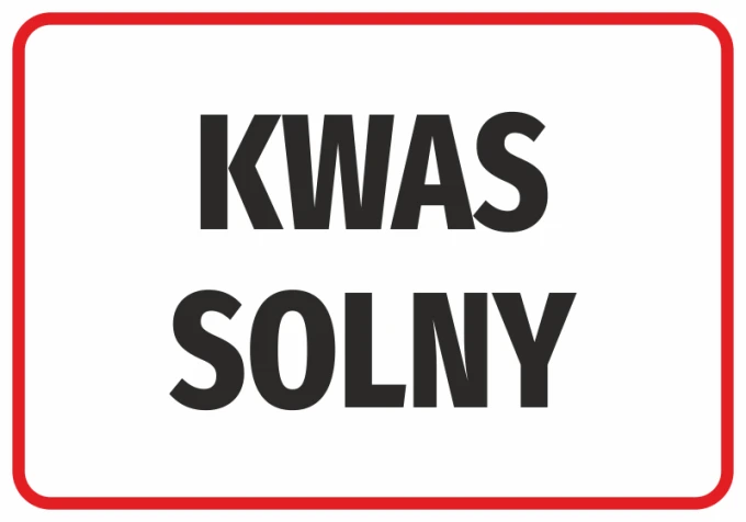 Hydrochloric Acid Sticker - Graphic Design. Black text on a white background in a rectangular frame.