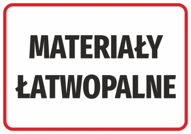 Flammable Materials Sticker - Graphic Design. Black text on a white background with a red border.