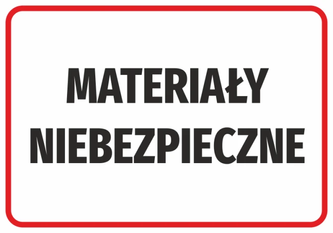 Hazardous Materials Sticker - Graphic design. Simple rectangle with a white background and large black text.