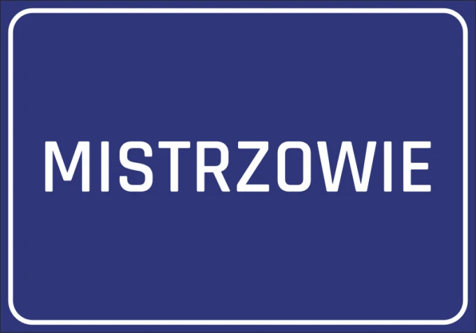 Sticker Masters - Graphic design. Blue background with white "MASTERS" text in large, rectangular font.
