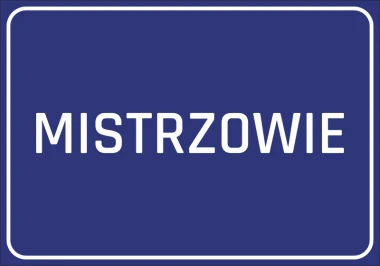 Sticker Masters - Graphic design. Blue background with white "MASTERS" text in large, rectangular font.