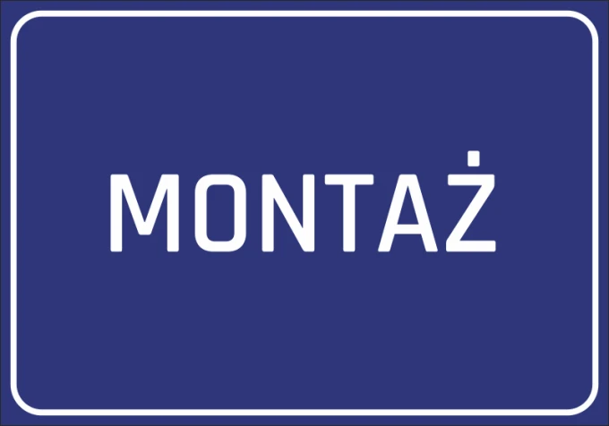 Installation Sticker - Graphic Design. Blue background with large white text reading INSTALLATION.