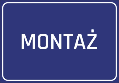 Installation Sticker - Graphic Design. Blue background with large white text reading INSTALLATION.