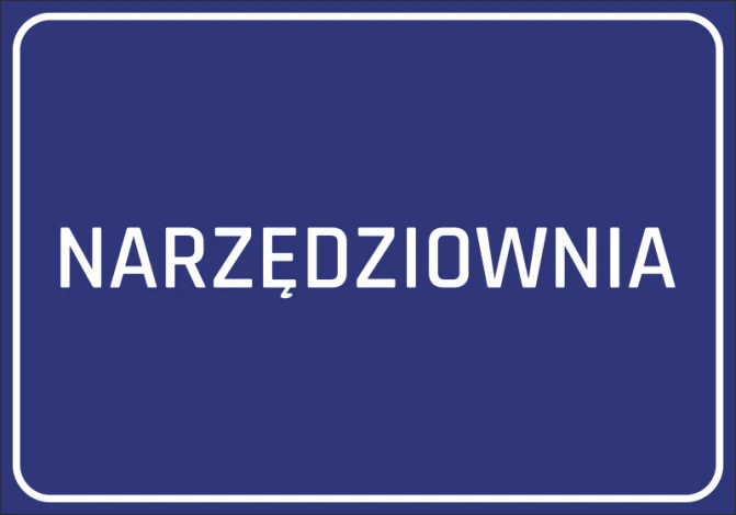 Tool Room Sticker - Graphic design. Blue background with white text "TOOL ROOM".