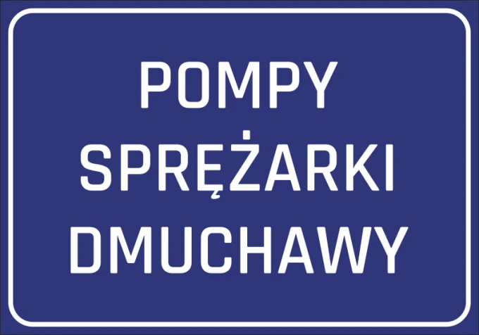 Air compressor pump sticker - Graphic design. Blue background with large white text.