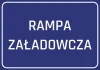 Loading ramp sticker - Graphic design. Simple blue rectangle with white text.