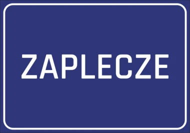 Backstage sticker - Graphic design. Rectangle with a blue background and white text "BACKSTAGE".