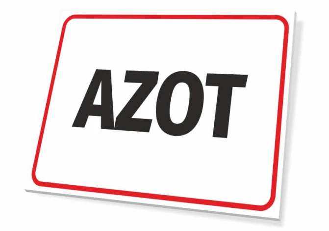 Nitrogen Sign - Graphic design. Simple sign with "NITROGEN" in large black letters on a white background, surrounded by.