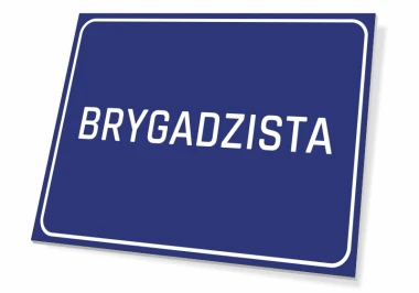 Foreman Sign - Graphic Design. Simple rectangular sign with a blue background and white text.