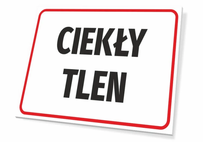 Liquid Oxygen Sign - Simple design with a white background, black text, and a red border.