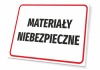 Hazardous Materials Sign - Graphic Design. Rectangular sign with a white background and red border. Large size.