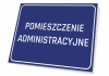 Administrative Room Sign - Rectangular sign with a blue background and white text.