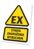 Explosion hazard sign T268 - Graphic design. Triangle with yellow background and black EX text, below a rectangle.