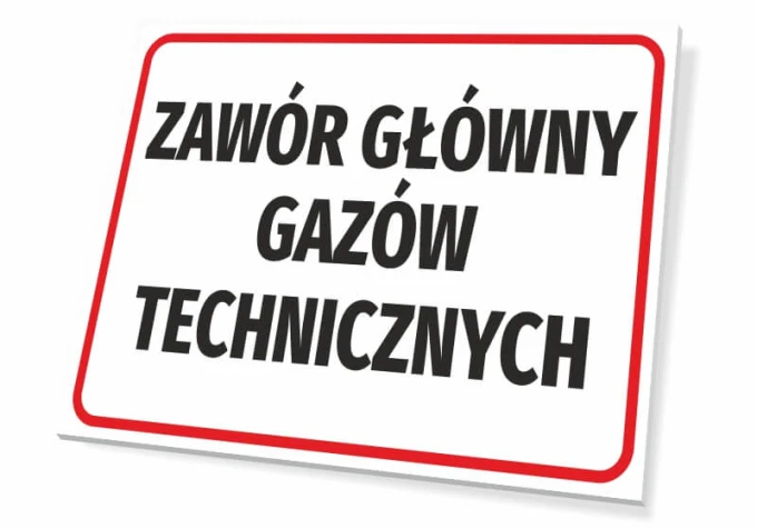 Main Gas Valve Sign - Graphic Design. Simple sign with large, clear text on a white background.