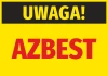Asbestos Warning Sticker - Black "WARNING!" text on yellow background, with red "ASBEST" text below.