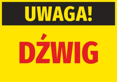 Caution Crane Sticker - Graphic design with a black "Caution" on yellow background and red "Crane".