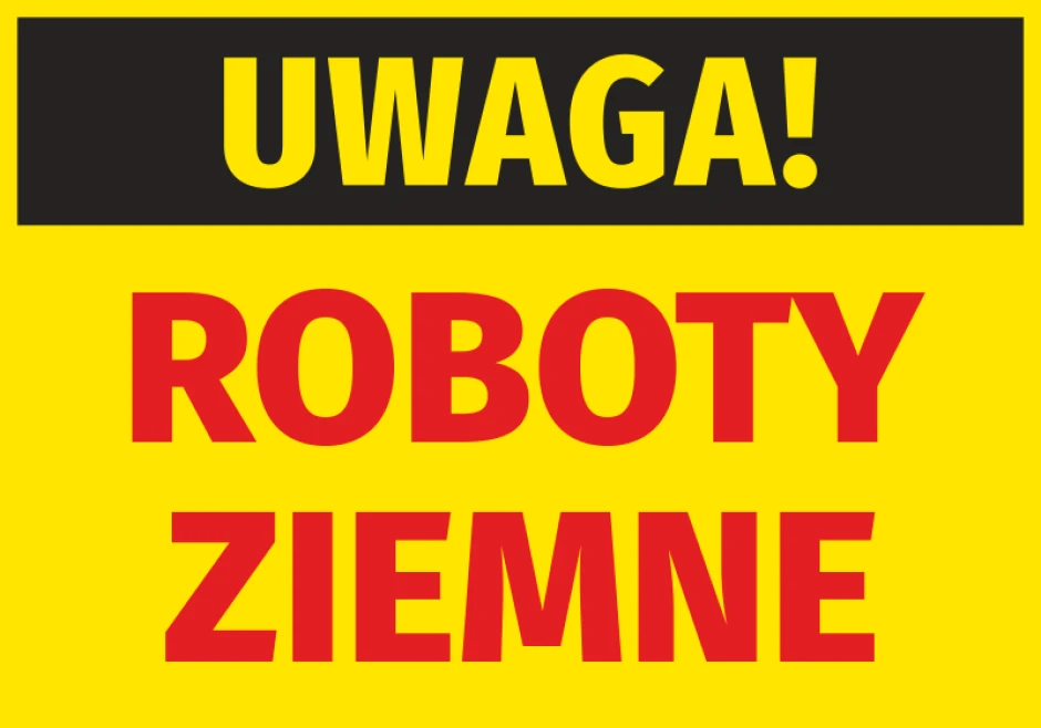 Caution Earthworks sticker - Graphic design with yellow background, black "CAUTION!" text, and red "EARTHWORKS".
