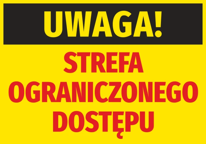 Caution Restricted Area Sticker - Graphic design with yellow background, black "CAUTION!" text, and red "AREA".