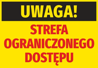 Caution Restricted Area Sticker - Graphic design with yellow background, black "CAUTION!" text, and red "AREA".