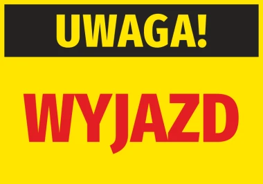 Caution Departure Sticker - Graphic design with black "Caution" and red "Departure" on a yellow background.