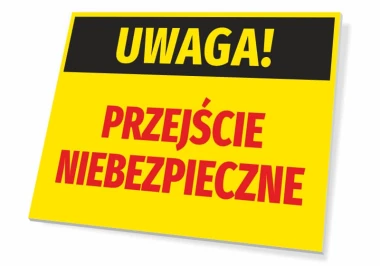 Caution: Dangerous Crossing Sign - Graphic design with yellow background, black "CAUTION!" text, and red "CROSSING".