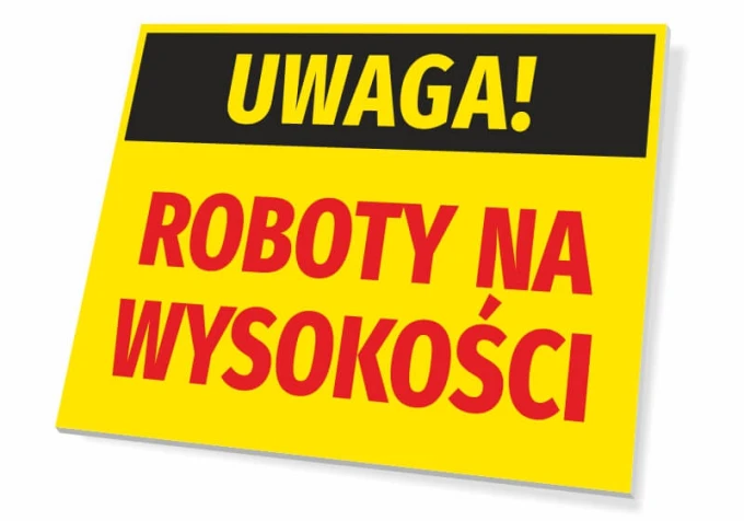 Caution: Working at Heights Sign T366 - Yellow background with black "Caution" and red "Working" text.