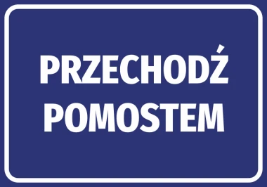 Walkway Sticker - Graphic Design. Blue background with large white text.