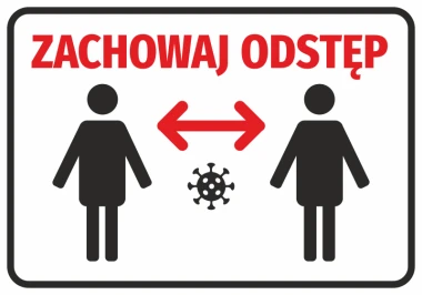 Keep Distance N413 sticker with bold graphics, perfect for office or public spaces.