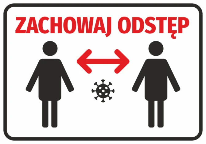 Keep Distance N413 sticker with bold graphics, perfect for office or public spaces.