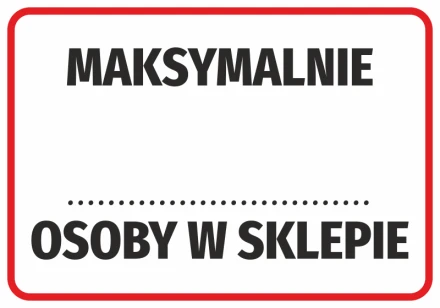 Information Sticker Maksymalnie Osoby W Sklepie