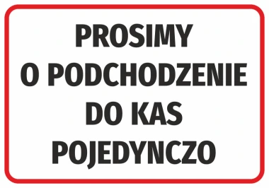 Single file checkout sticker - Simple rectangle with large text on a white background.