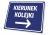 Direction sign T425 - Graphic design. Blue background with white text "DIRECTION" and an arrow pointing.