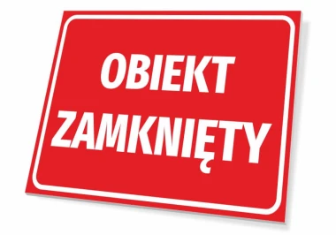 Closed Object Sign - Graphic Design. Red background with large white lettering.