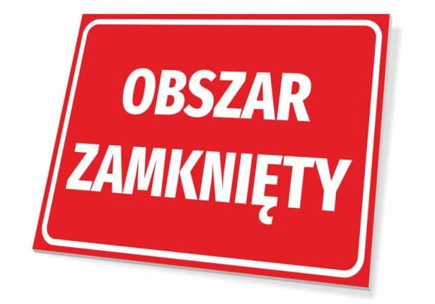 Restricted Area Sign - Graphic Design. Red background with white text "RESTRICTED AREA" in uppercase letters.