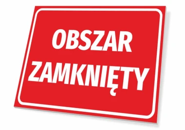Restricted Area Sign - Graphic Design. Red background with white text "RESTRICTED AREA" in uppercase letters.