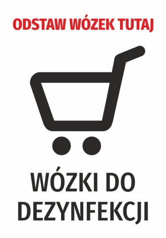 Sticker Place Cart Here - Graphic Design. Red text on a white background with a cart icon.