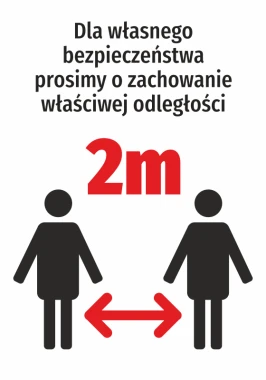 2m social distancing sticker N478 - Graphic design with two human figures and text at the top.