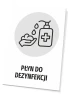 Disinfectant T480 - Graphic design featuring a hand with droplets and a bottle with a cross.
