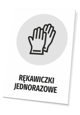 Disposable Gloves - Graphic Design. The image shows gloves on a gray background in a circle.