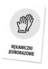 Disposable Gloves - Graphic Design. The image shows gloves on a gray background in a circle.