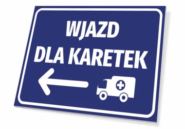 Ambulance Entrance Sign T460 - Graphic design with blue background, white text, and ambulance symbol.