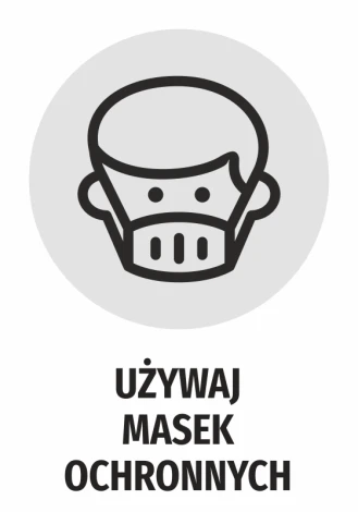 Protective Mask Use Sticker - Graphic design featuring a character wearing a face mask.