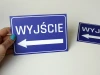 Exit Sticker N058 - Graphic design. Blue background with white EXIT text and left arrow.