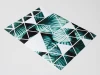 Geometric poster 181 - Features green leaves in geometric shapes and white triangles.