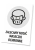 Sign recommending the use of protective masks - Graphic design with an icon of a person on a white background.