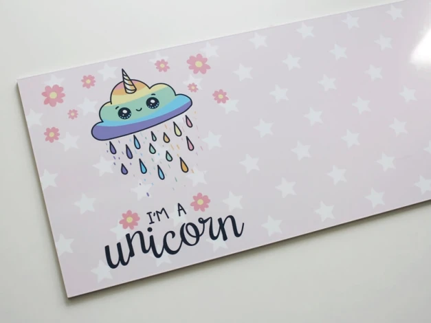 Magnetic dry-erase board with a PVC backing, 5 mm thick, 100x30 cm - Graphic design.