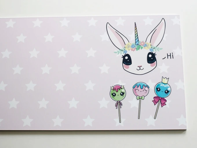 Magnetic dry-erase board with a PVC backing, 5 mm thick, 100x30 cm - Graphic design.